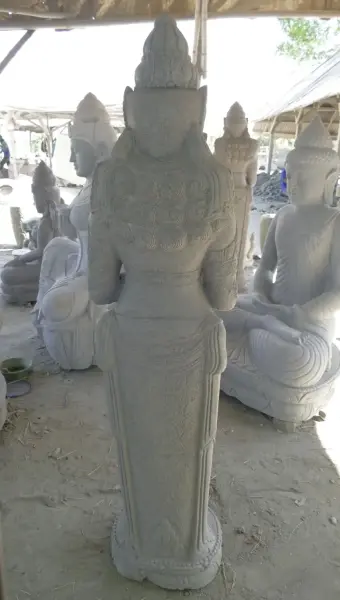 Product image 6 of the product “Standing Dewi Sri, position greetings turning the wheel ,160cm high riverstone grey ”